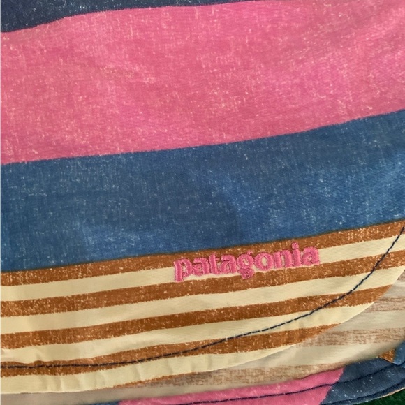 Patagonia 5" Wavefarer Board Shorts Fitz Stripe Pink/Navy Women’s Size2 - Picture 5 of 6